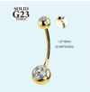 Titanium Golden Belly Ring 14G